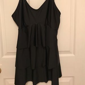 Black One-piece Long Swimsuit